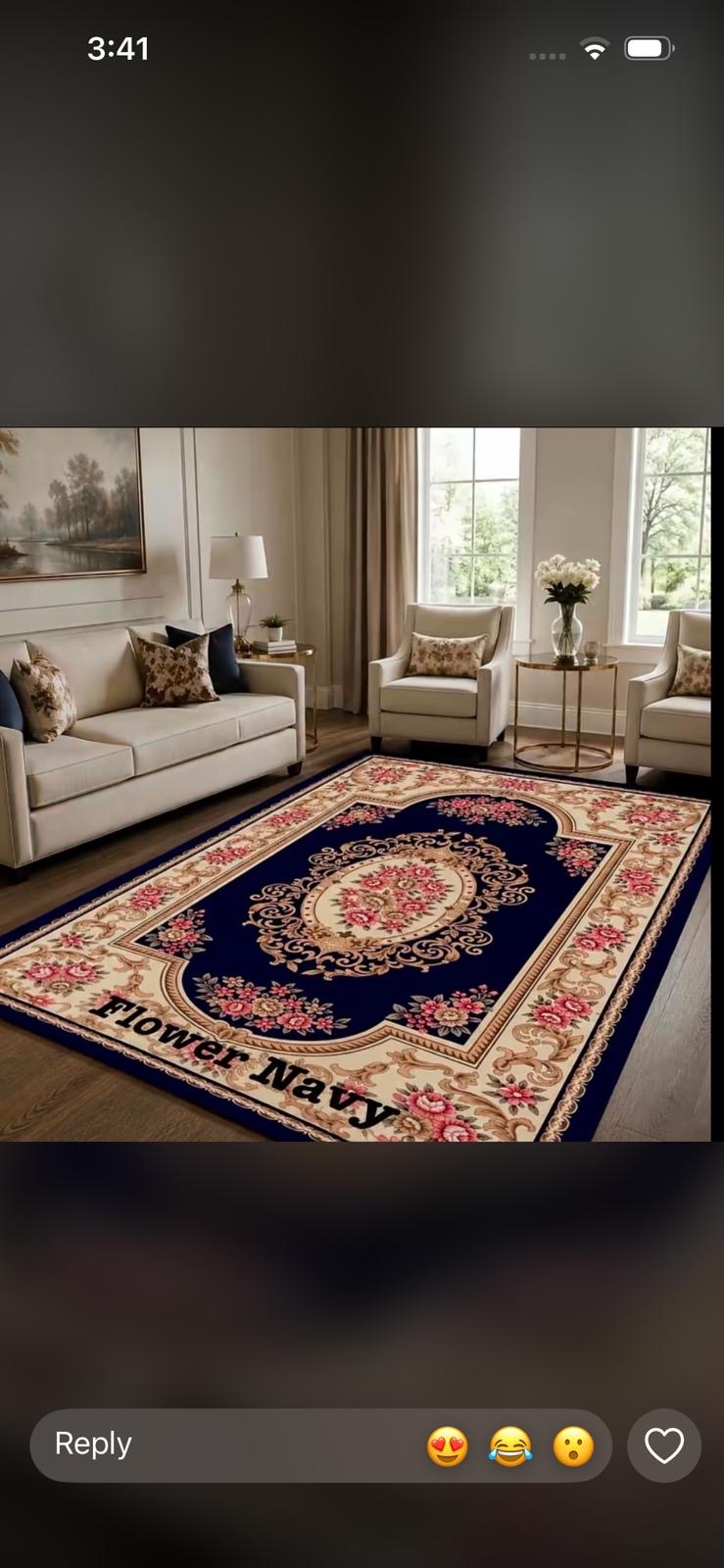 Flower Navy Rug